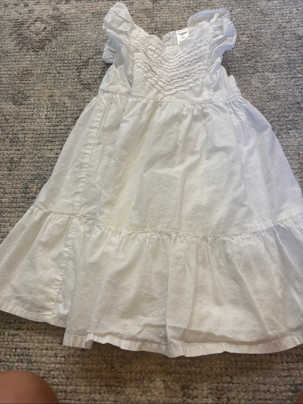 OshKosh B'gosh White Ruffled Cotton Dress for Girls